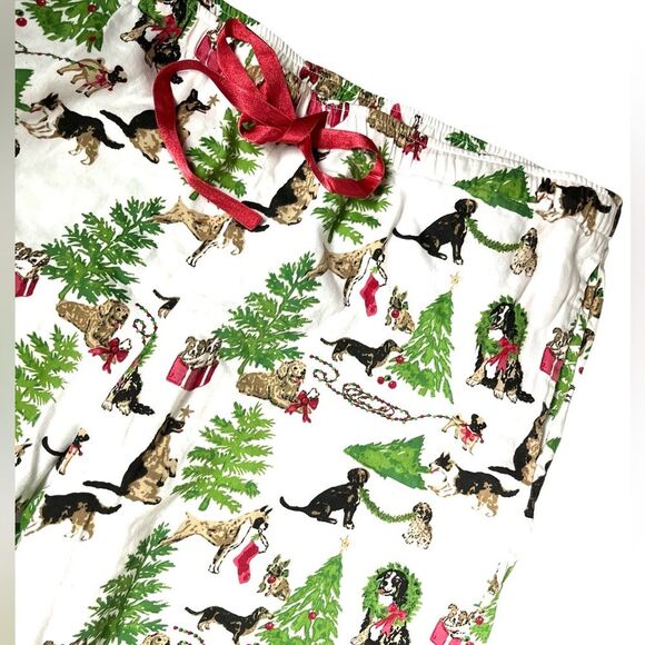 Danika Herrick Pajama Bottoms Size Large Dog Print Ruffle Hem Drawstring Waist - Picture 2 of 4